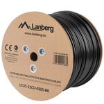 Bobina de cable de red ethernet Cat. 5e UTP de 305 m rígido de color negro fluke tested LCU5-21CU-0305-BK - LN14000 - 02