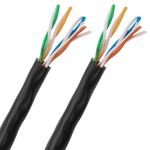 Bobina de cable de red ethernet Cat. 5e UTP CCA de 305 m rígido de color negro para exterior - LQ06100 - 04