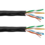 Bobina de cable de red ethernet Cat. 5e UTP CCA de 100 m rígido de color negro - LQ04100 - 07