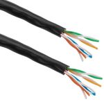 Bobina de cable de red ethernet Cat. 5e UTP CCA de 305 m rígido de color negro para exterior - LQ06100 - 01