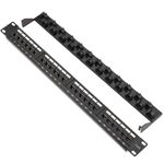 Patch panel de 24 puertos RJ45 Cat.6 UTP 1U con peine - RC03800 - 03