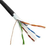 Bobina de cable de red ethernet Cat. 6 FTP CCA de 100 m rígido de color negro - LQ04400 - 06