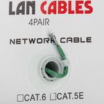 Bobina de cable de red ethernet Cat. 5e UTP CCA de 100 m rígido de color verde - LQ02100 - 06