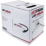 Bobina de cable de red ethernet Cat. 6 FTP de 100 m rígido de color gris - LM03100 - 02