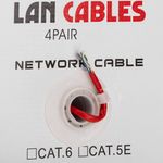 Bobina de cable de red ethernet Cat. 5e UTP CCA de 100 m rígido de color rojo - LQ00100 - 06