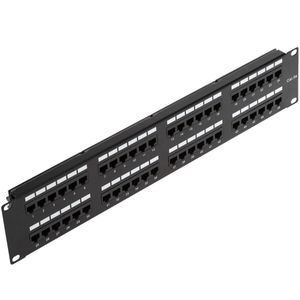 Patch panel de 48 RJ45 Cat.5e UTP 2U negro