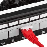Patch panel de 24 puertos RJ45 Cat.6 UTP 1U con peine - RC03800 - 06