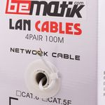Bobina de cable de red ethernet Cat. 5e UTP CCA de 100 m rígido de color gris - LQ05100 - 04