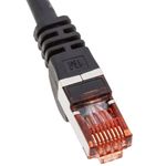 Cable extensor S/FTP Cat. 6 LSZH para fijación a panel macho a hembra negro de 2 m - RJ08800 - 02