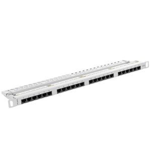 Patch panel 19" blanco de 24 RJ45 Cat.6 UTP 0.5U Lanberg PPU6-0024-S