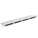 Patch panel 19" blanco de 24 RJ45 Cat.6 UTP 0.5U Lanberg PPU6-0024-S - RD11200 - 01