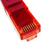 Cable de red ethernet Cat. 6a UTP de 0,5 m de color rojo ultra flexible - LJ10100 - 02