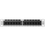 Patch panel 10" blanco de 12 RJ45 Cat.6 UTP 1U Lanberg PPU6-9012-S - RD10500 - 01