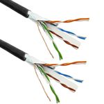 Bobina de cable de red ethernet Cat. 6 FTP CCA de 100 m rígido de color negro - LQ04400 - 01