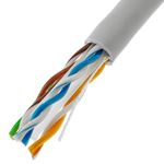 Bobina de cable de red ethernet Cat. 6 UTP de 100 m flexible de color gris - LM06300 - 08