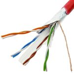 Bobina de cable de red ethernet Cat. 6 FTP CCA de 100 m rígido de color rojo - LQ00400 - 06