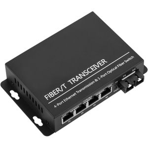 Conversor de fibra óptica 100Mbps monomodo 4 RJ45 SC 1310nm duplex 40km