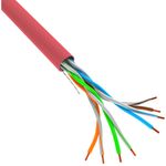 Bobina de cable de red ethernet Cat. 5e UTP CCA de 305 m rígido de color rojo LCU5-10CC-0305-R - LN15200 - 01