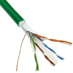 Bobina de cable de red ethernet Cat. 6 FTP CCA de 100 m rígido de color verde - LQ02400 - 02