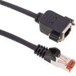 Cable extensor S/FTP Cat. 6 LSZH para fijación a panel macho a hembra negro de 2 m - RJ08800 - 01