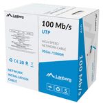 Bobina de cable de red ethernet Cat. 5e UTP CCA de 305 m rígido de color azul LCU5-10CC-0305-B - LN15600 - 02