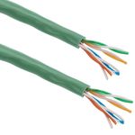 Bobina de cable de red ethernet Cat. 5e UTP CCA de 100 m rígido de color verde - LQ02100 - 01