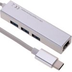 Adaptador USB 3.0 tipo C a RJ45 Gigabit Ethernet con hub 3 puertos USB tipo A - RA01900 - 01