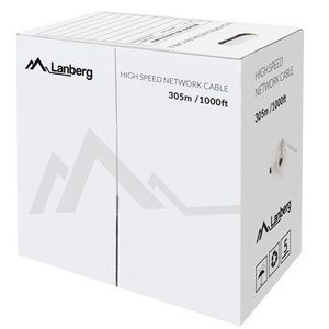 Bobina de cable de red LAN UTP Lanberg Cat. 5e 24AWG rígido amarillo 305m