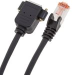 Cable extensor S/FTP Cat. 6 LSZH para fijación a panel macho a hembra negro de 2 m - RJ08800 - 04