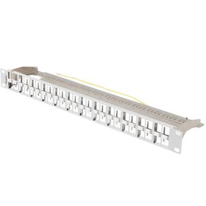 Patch panel configurable para keystone 19" blanco de 48 RJ45 con peine FTP Lanberg