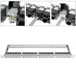 Patch panel 24 RJ45 Cat.6 UTP 0.5U metal con peine para gestión de cables - RD03900 - 02