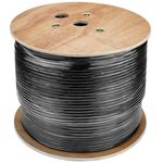 Bobina de cable de red ethernet Cat. 6 FTP de 305 m rígido de color negro para exterior - LM09200 - 03