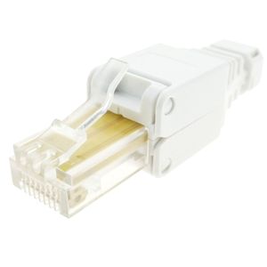 Conector UTP Cat.5e RJ45 macho con crimpado automático