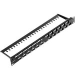 Patch panel de 24 RJ45 Cat.6a UTP 1U negro con peine - RC03400 - 01