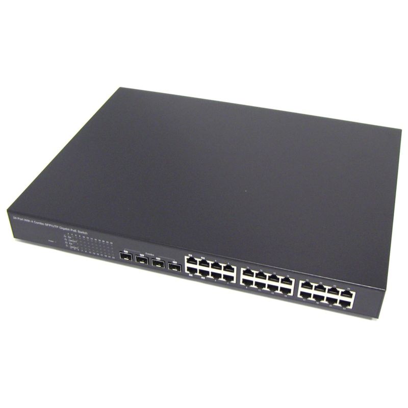PoE-Switch 10/100/1000 Mbps IEEE802.3af RACK19 (24 PoE y 4 SFP) - RA09500 - 01