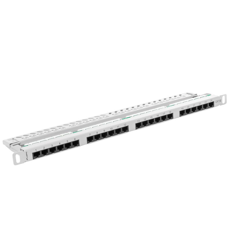 Patch panel 19" blanco de 24 RJ45 Cat.5E UTP 0.5U Lanberg PPU5-0024-S - RD10900 - 01