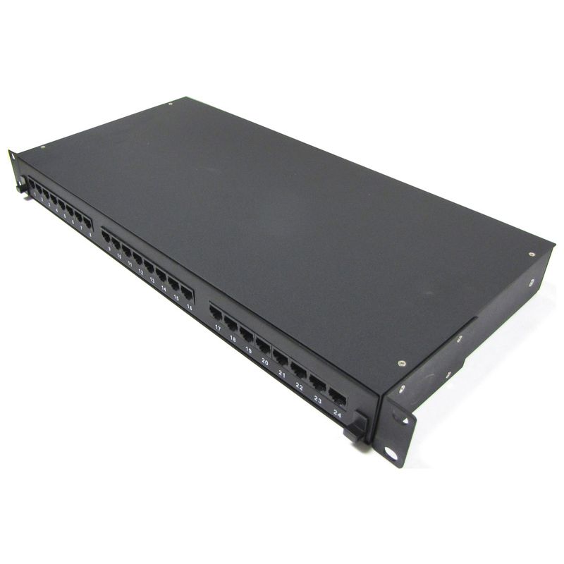 Patch panel de 24 RJ45 Cat.5e UTP 1U negro en cajón extraible Reacondicionado - SA04F00 - 01