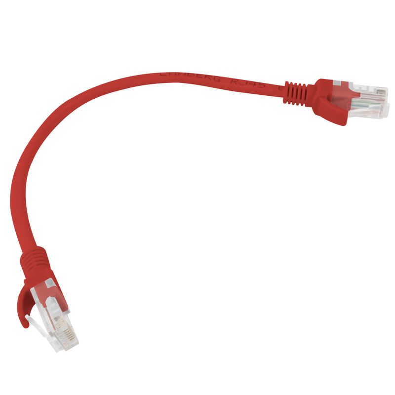 Cable de red ethernet Cat. 6 UTP de 0,25 m de color rojo PCU5-20CC-0025-R - RL20100 - 01