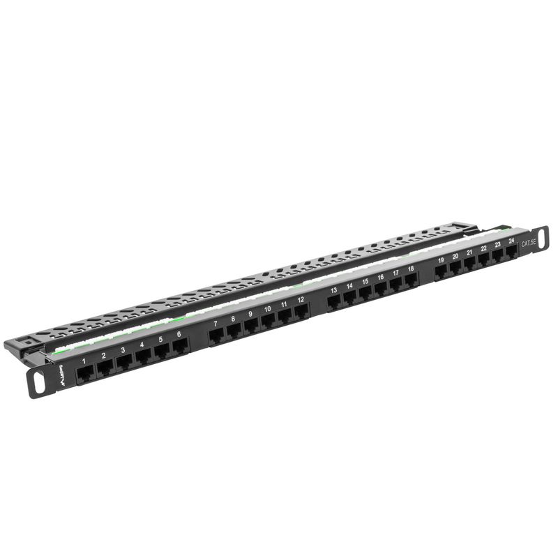Patch panel 19" de 24 RJ45 Cat.5E UTP 0.5U Lanberg PPU5-0024-B - RD10800 - 01