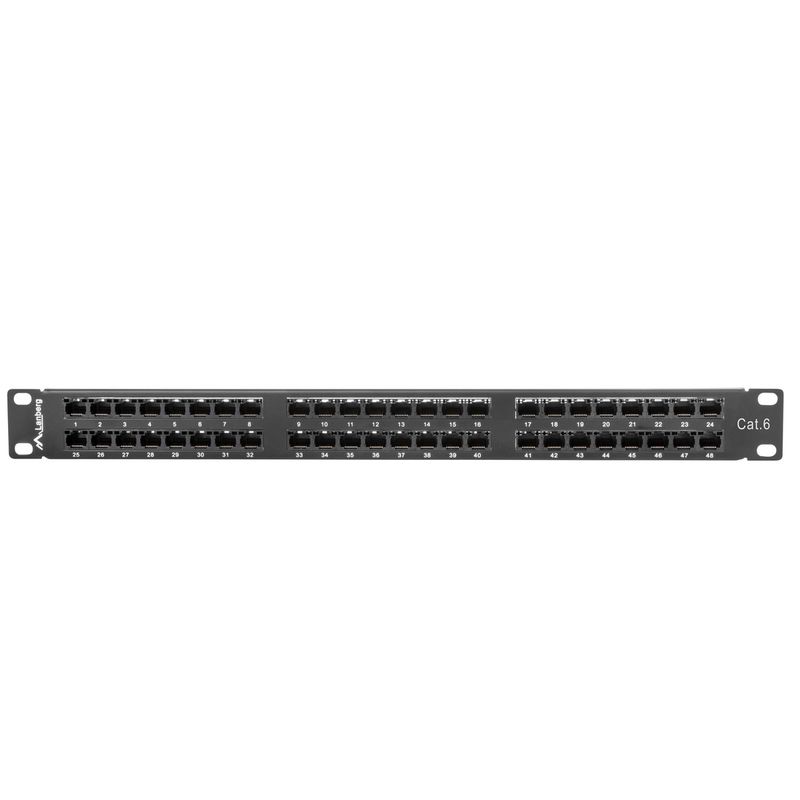 Patch panel 19" de 48 RJ45 CAT.6 UTP 1U Lanberg PPU6-1048-B - RD13100 - 01