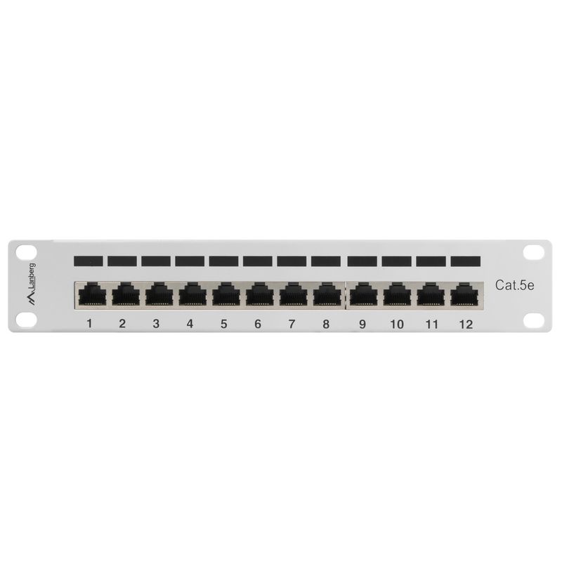 Patch panel 10" blanco de 12 RJ45 Cat.5E FTP 1U Lanberg PPF5-9012-S - RD10300 - 01
