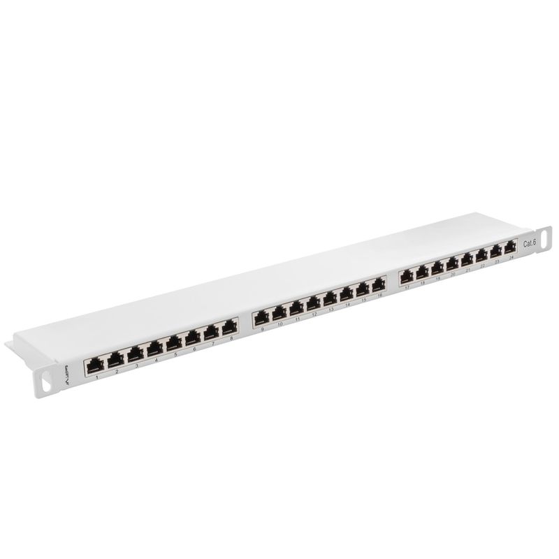 Patch panel 19" blanco de 24 RJ45 Cat.6 FTP 0.5U Lanberg PPS6-0024-S - RD11400 - 01