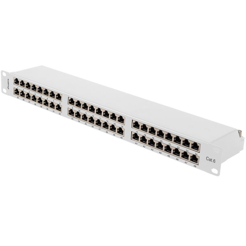 Patch panel 19" blanco de 48 RJ45 CAT.6 FTP 1U Lanberg - RD14900 - 01